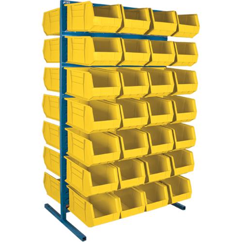 Double-Sided Stationary Bin Rack - 36", 24", 61", 3360 lbs., Double-sided, 56, Yellow, 1 Year Limited