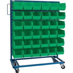 Single-Sided Mobile Bin Rack - 010-LFE914