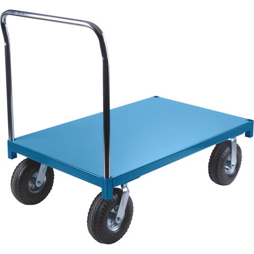 Heavy-Duty Platform Truck - 24", 48", 42", 1200 lbs., Corner Standard, 10", Pneumatic, Steel Deck, 13", 1 Year Limited