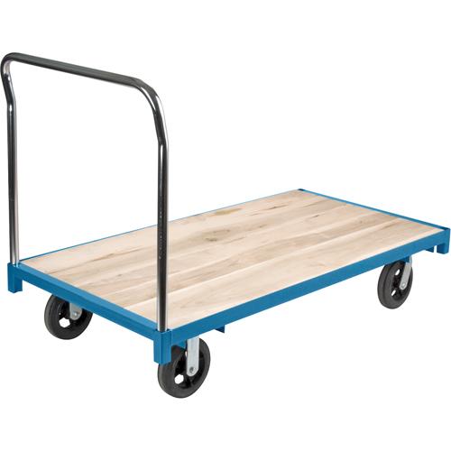 Heavy-Duty Platform Truck - 30", 60", 40", 2000 lbs., Corner Standard, 8", Rubber, Wood Deck, 11", 1 Year Limited