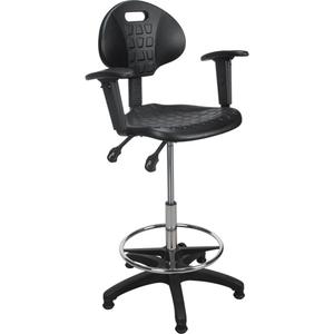 Heavy-Duty Ergonomic Stool with Adjustable Arm Rests - 010-LRU666