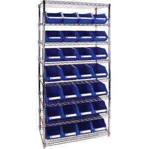 Heavy-Duty Wire Shelving Unit with Storage Bins - 010-LUO142