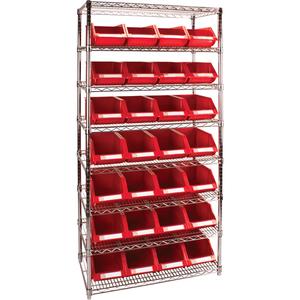 Heavy-Duty Wire Shelving Unit with Storage Bins - 010-LUO141