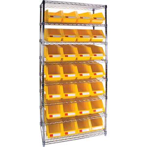 Heavy-Duty Wire Shelving Unit with Storage Bins - 010-LUO149