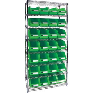 Heavy-Duty Wire Shelving Unit with Storage Bins - 010-LUO154