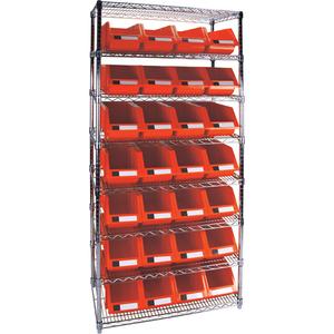 Heavy-Duty Wire Shelving Unit with Storage Bins - 010-LUO155