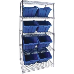 Heavy-Duty Wire Shelving Unit with Storage Bins - 010-LUO156