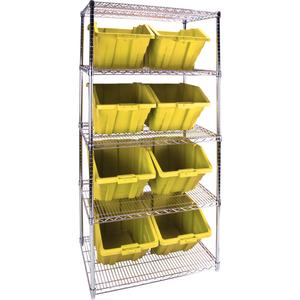 Heavy-Duty Wire Shelving Unit with Storage Bins - 010-LUO157