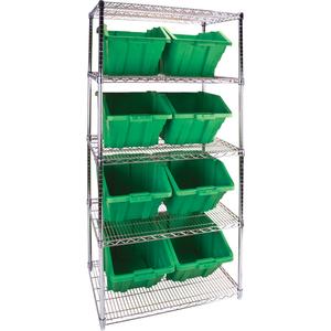 Heavy-Duty Wire Shelving Unit with Storage Bins - 010-LUO158