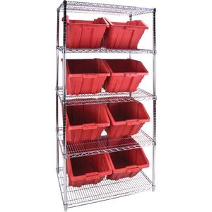 Heavy-Duty Wire Shelving Unit with Storage Bins - 010-LUO159