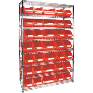 Heavy-Duty Wire Shelving Unit with Storage Bins - 010-LUO163