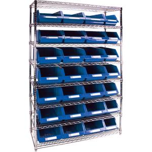 Heavy-Duty Wire Shelving Unit with Storage Bins - 010-LUO164