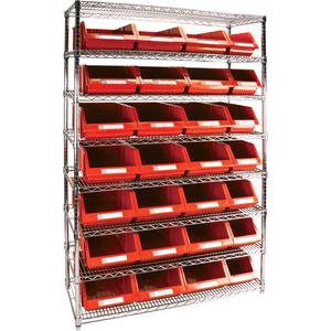 Heavy-Duty Wire Shelving Unit with Storage Bins - 010-LUO167