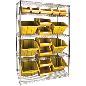 Heavy-Duty Wire Shelving Unit with Storage Bins - 010-LUO169