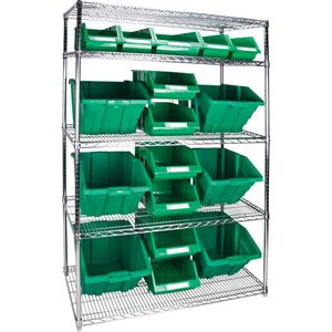 Heavy-Duty Wire Shelving Unit with Storage Bins - 010-LUO160