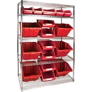 Heavy-Duty Wire Shelving Unit with Storage Bins - 010-LUO161
