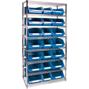 Heavy-Duty Wire Shelving Unit with Storage Bins - 010-LUO162