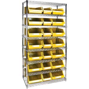 Heavy-Duty Wire Shelving Unit with Storage Bins - 010-LUO173