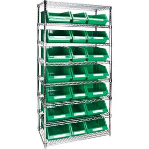 Heavy-Duty Wire Shelving Unit with Storage Bins - 010-LUO174