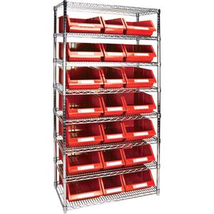 Heavy-Duty Wire Shelving Unit with Storage Bins - 010-LUO175