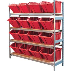 Wide Span Shelving with Jumbo Plastic Bins - 010-LUO213