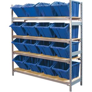 Wide Span Shelving with Jumbo Plastic Bins - 010-LUO214