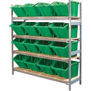 Wide Span Shelving with Jumbo Plastic Bins - 010-LUO215