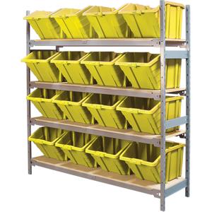 Wide Span Shelving with Jumbo Plastic Bins - 010-LUO216