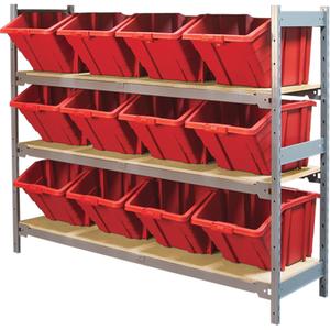 Wide Span Shelving with Jumbo Plastic Bins - 010-LUO217