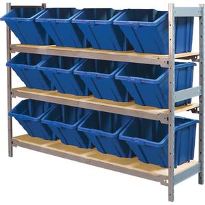 Wide Span Shelving with Jumbo Plastic Bins - 010-LUO218