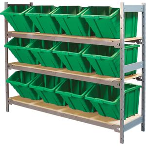 Wide Span Shelving with Jumbo Plastic Bins - 010-LUO219