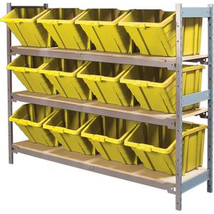 Wide Span Shelving with Jumbo Plastic Bins - 010-LUO210