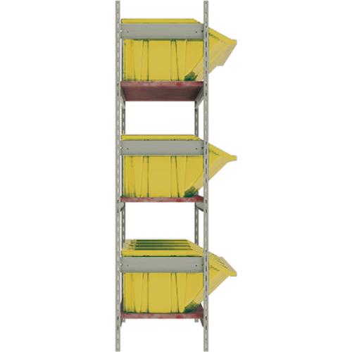 Wide Span Shelving with Jumbo Plastic Bins - Starter, 3, 4, 800 lbs., Steel, 66", 18", 60", Boltless, Open, 12, Yellow, 1 Year Limited - Image 2