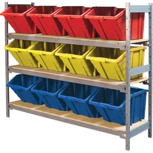 Wide Span Shelving with Jumbo Plastic Bins - 010-LUO211