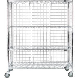 Enclosed Wire Shelf Cart - 010-LUQ894