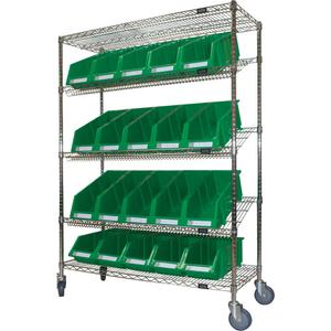 Slanted Wire Shelf Cart with Bins - 010-LUQ930