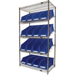 Slanted Wire Shelf with Bins - 010-LUQ981