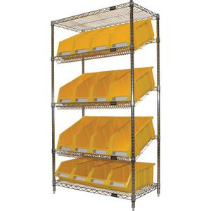 Slanted Wire Shelf with Bins - 010-LUQ982
