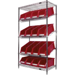 Slanted Wire Shelf with Bins - 010-LUQ994