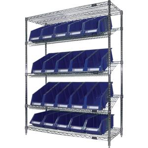 Slanted Wire Shelf with Bins - 010-LUQ995