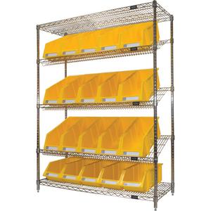 Slanted Wire Shelf with Bins - 010-LUQ996