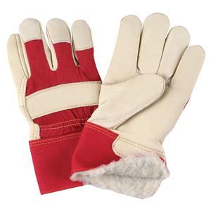 Red & White Premium Winter-Lined Fitters Gloves - 010-LVDR386