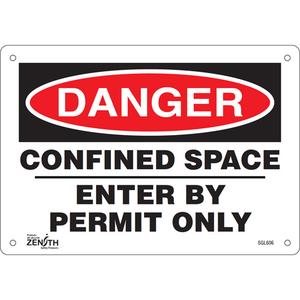 "Confined Space Enter By Permit Only" Sign - 010-LVJO939