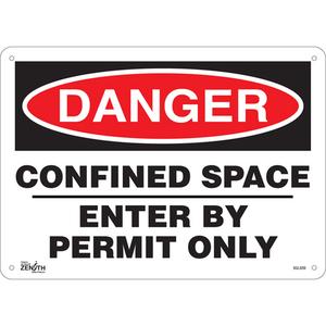 "Confined Space Enter By Permit Only" Sign - 010-LVJO932