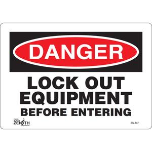 "Lock Out Equipment Before Entering" Sign - 010-LVJO970