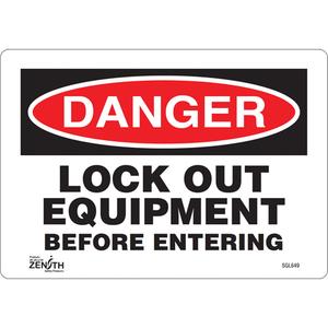 "Lock Out Equipment Before Entering" Sign - 010-LVJO972