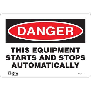 "This Equipment Starts And Stops Automatically" Sign - 010-LVJO916