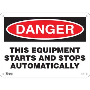 "This Equipment Starts And Stops Automatically" Sign - 010-LVJO910
