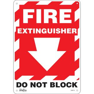 "Fire Extinguisher Do Not Block" with Down Arrow Sign - 010-LVJP443