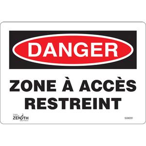 "Zone à Accès Restreint" Sign - 010-LVJP514